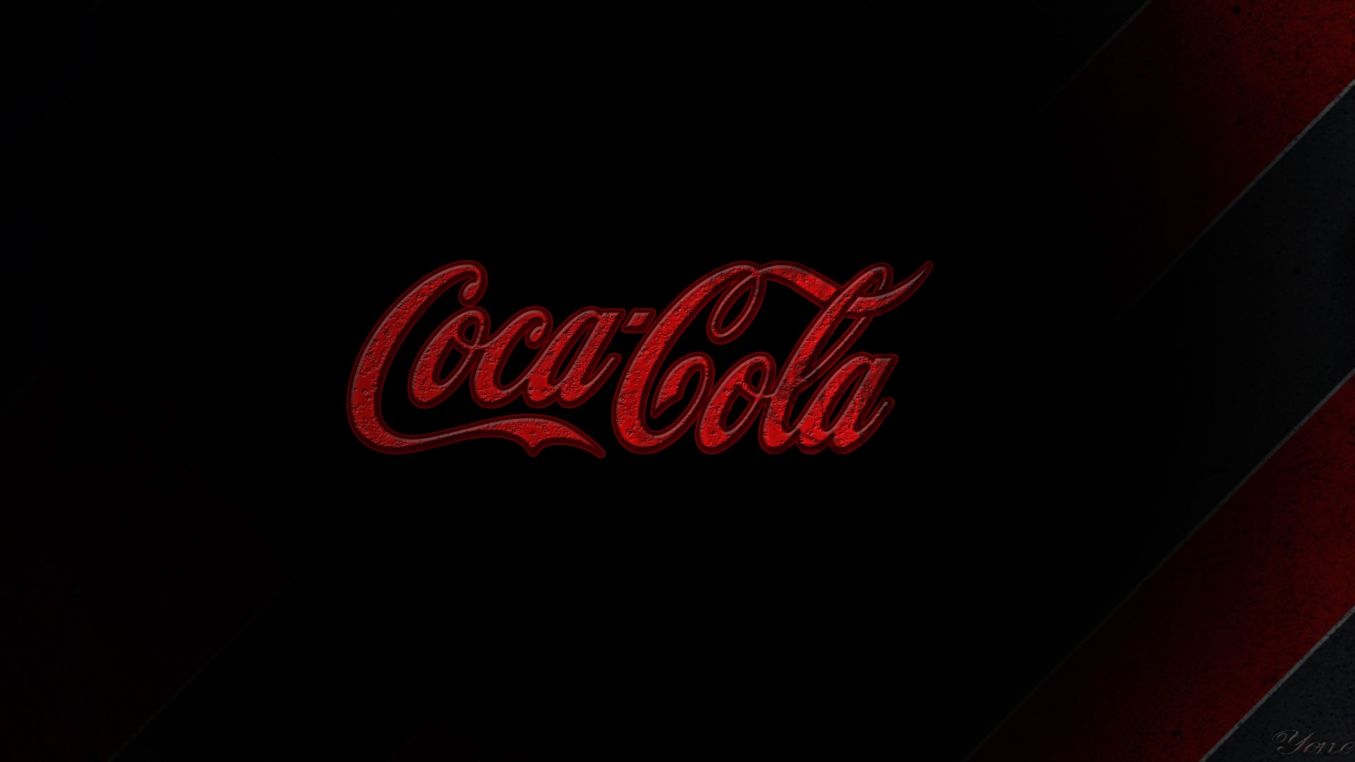 General 1920x1080 Coca-Cola drink red black brand minimalism simple background black background