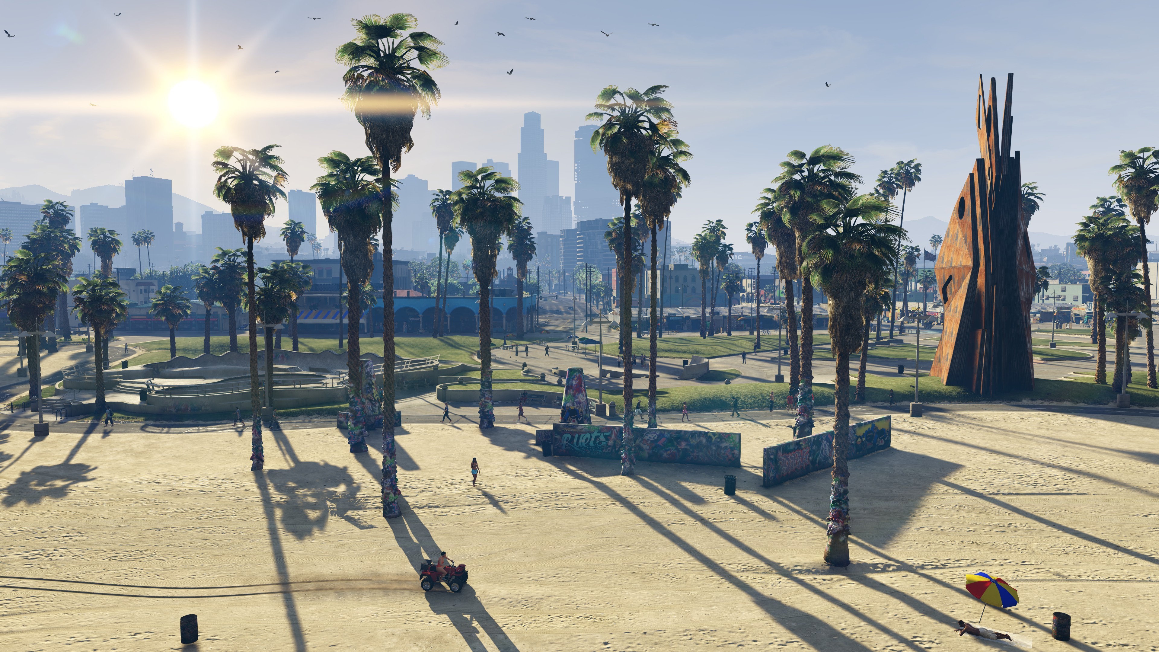 General 3840x2160 Grand Theft Auto V PC gaming Rockstar Games 4K beach Los Angeles screen shot video games