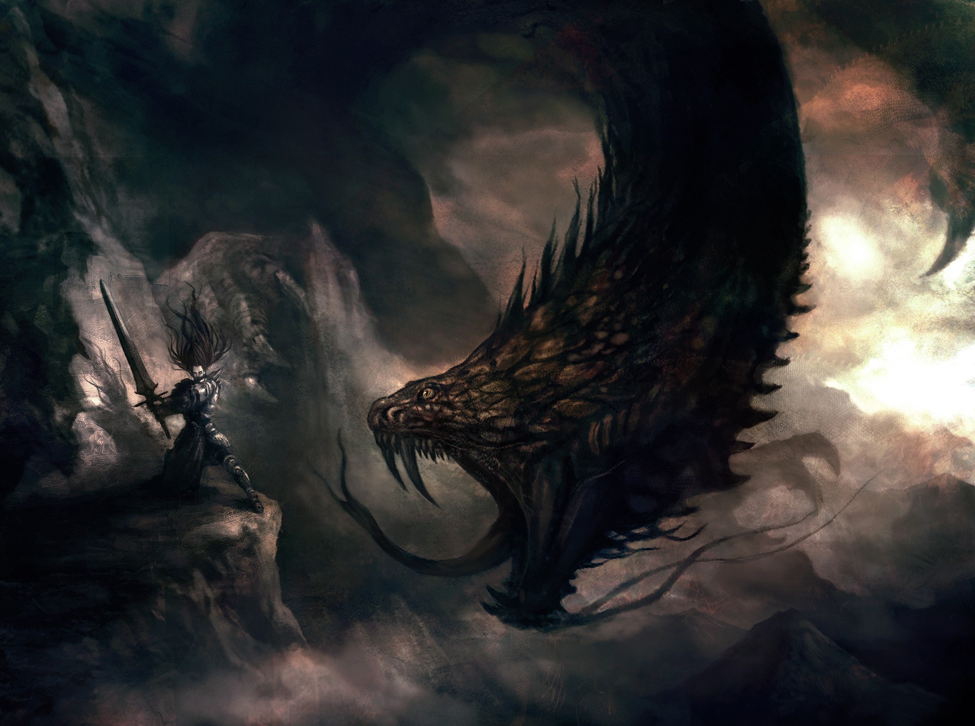 General 2000x1488 dragon fantasy art creature warrior