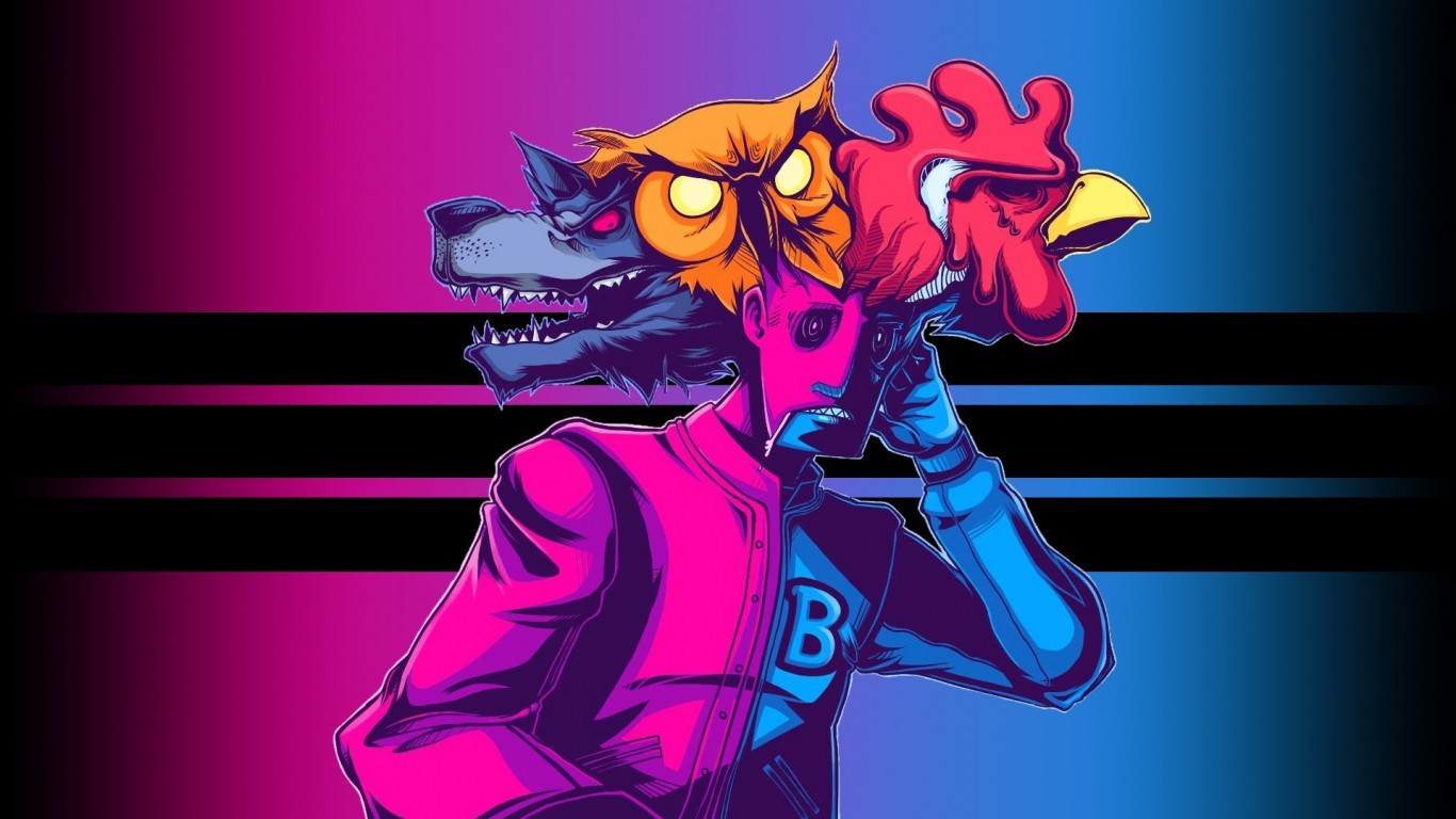 General 1366x768 video games video game characters Hotline Miami Hotline Miami 2: Wrong Number PC gaming video game art