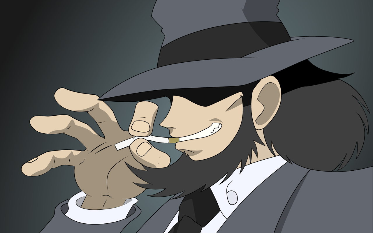 Anime 1280x800 Lupin III anime cigarettes beard hat anime boys
