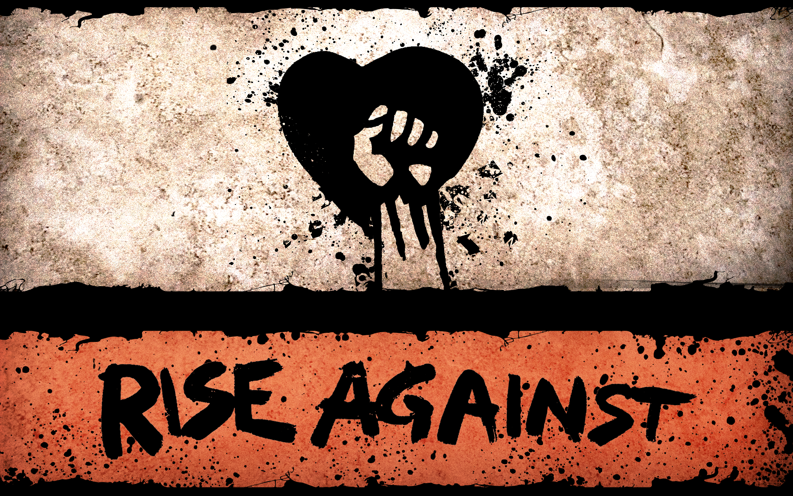 General 2560x1600 Rise Against punk rock music grunge fist heart (design) band