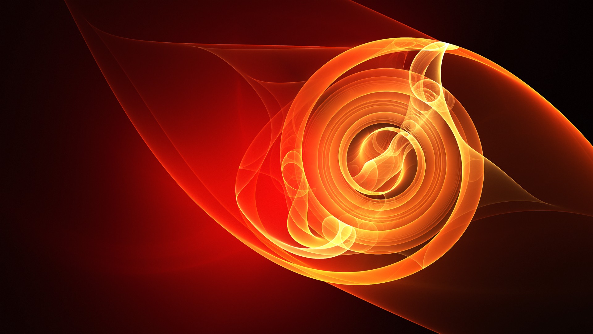 General 1920x1080 abstract circle swirls shapes red background