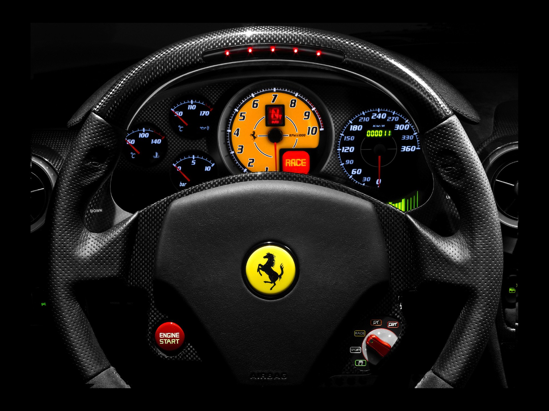 General 1920x1440 car speedometer Ferrari steering wheel vehicle logo