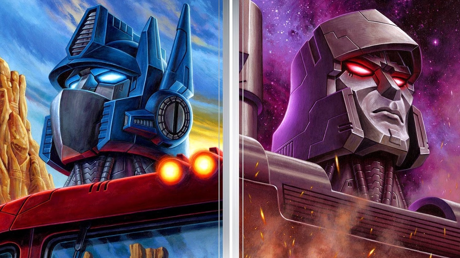 General 1500x843 Autobots Transformers G1 Megatron Optimus Prime Decepticons Transformers face Hasbro robot digital art