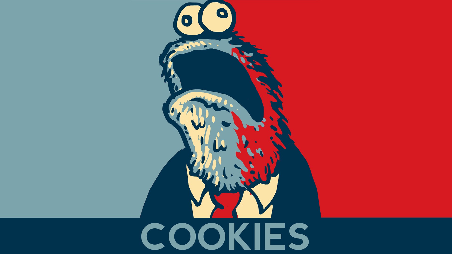 General 1920x1080 cookies presidents politics minimalism Hope posters Cookie Monster Sesame Street humor
