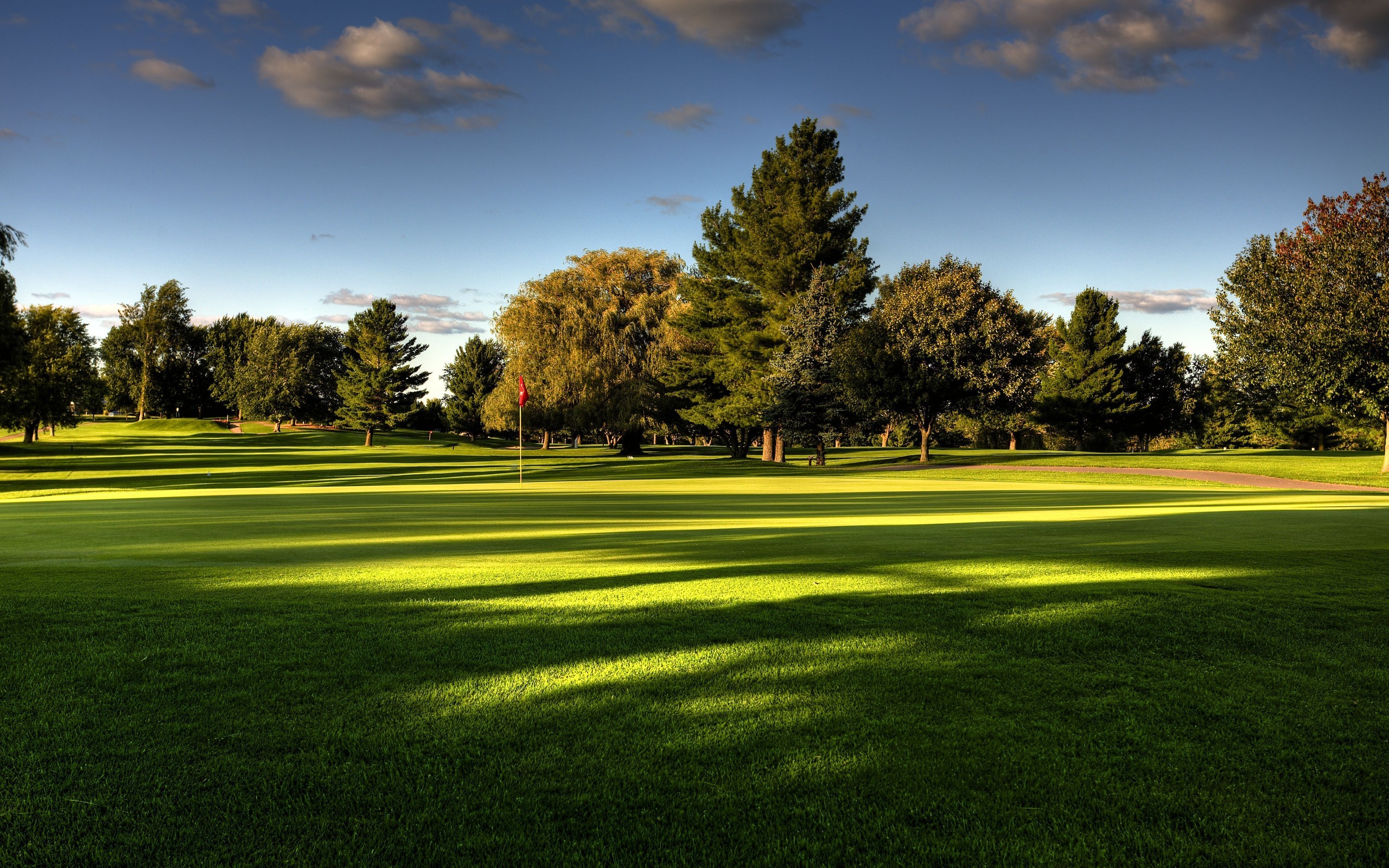General 2560x1600 park green grass dappled sunlight Turkey golf course calm trees