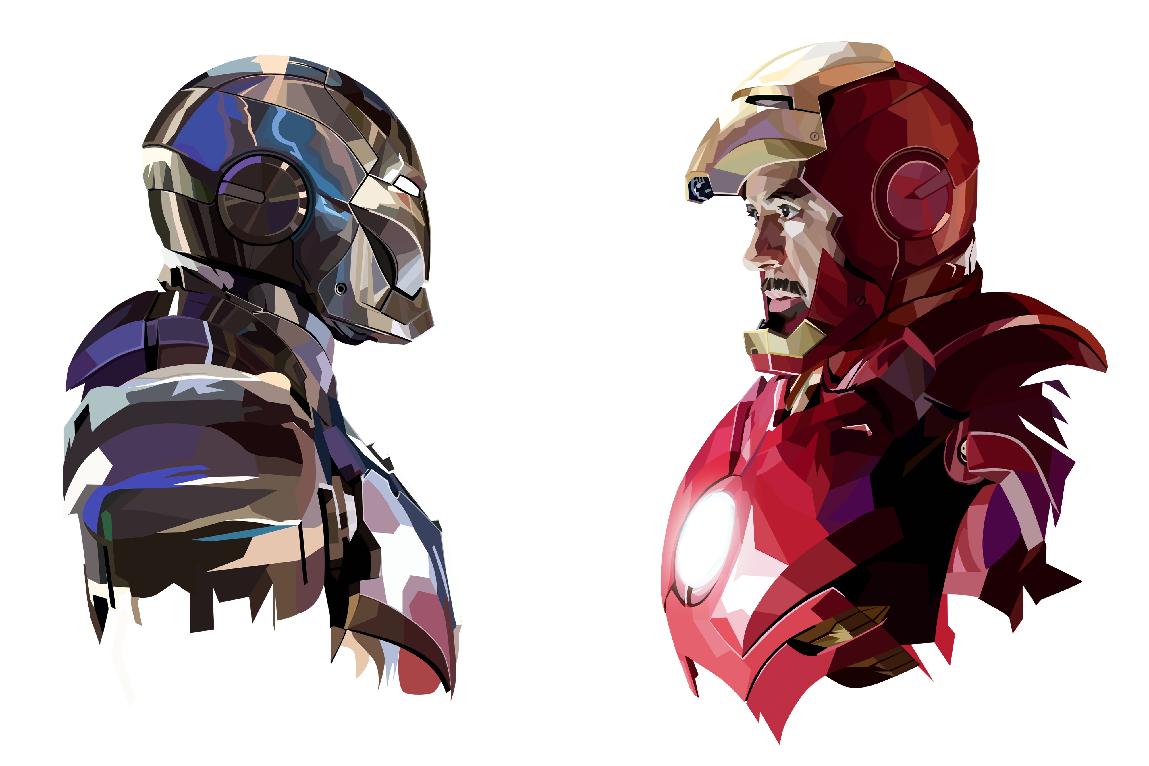 General 4000x2667 Iron Man Tony Stark artwork comic art white background simple background Marvel Cinematic Universe Robert Downey Jr.