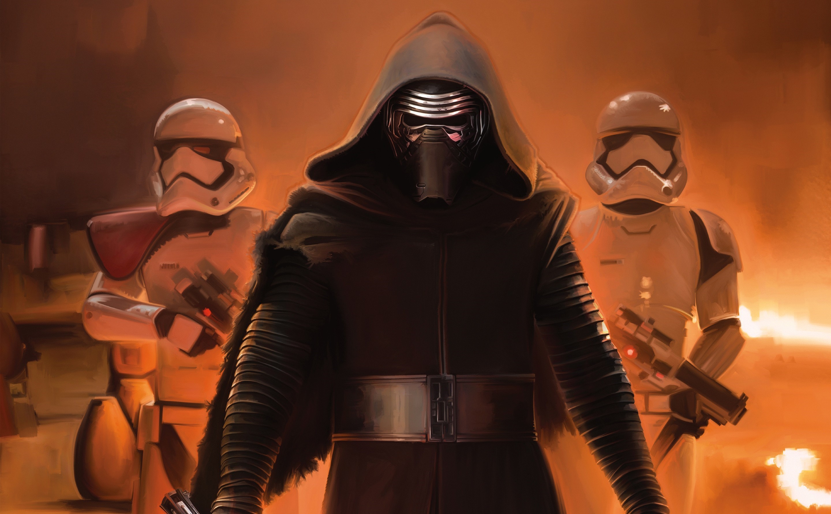 General 2880x1781 Kylo Ren Star Wars: The Force Awakens artwork First Order Trooper movies Star Wars Villains science fiction