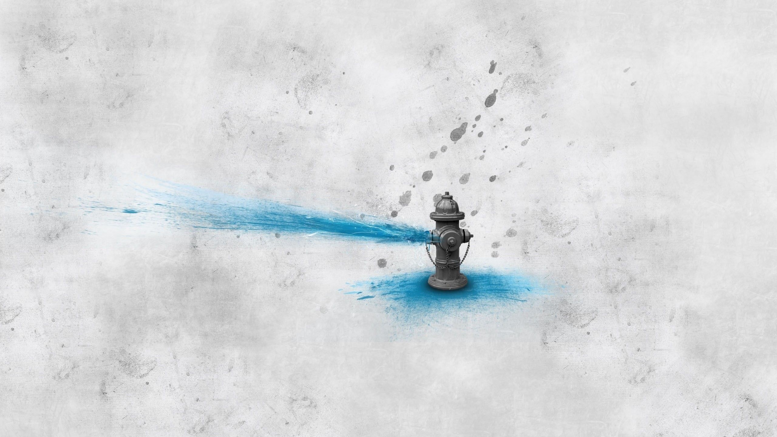 General 2560x1440 fire hydrants artwork blue gray water simple background