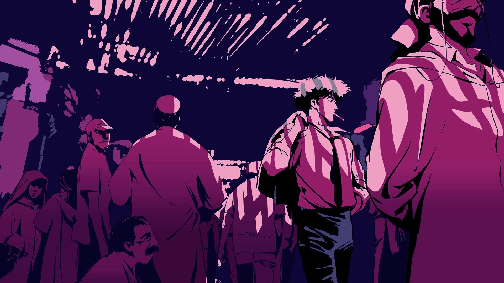 Anime 1920x1080 anime anime boys anime men cigarettes purple Cowboy Bebop