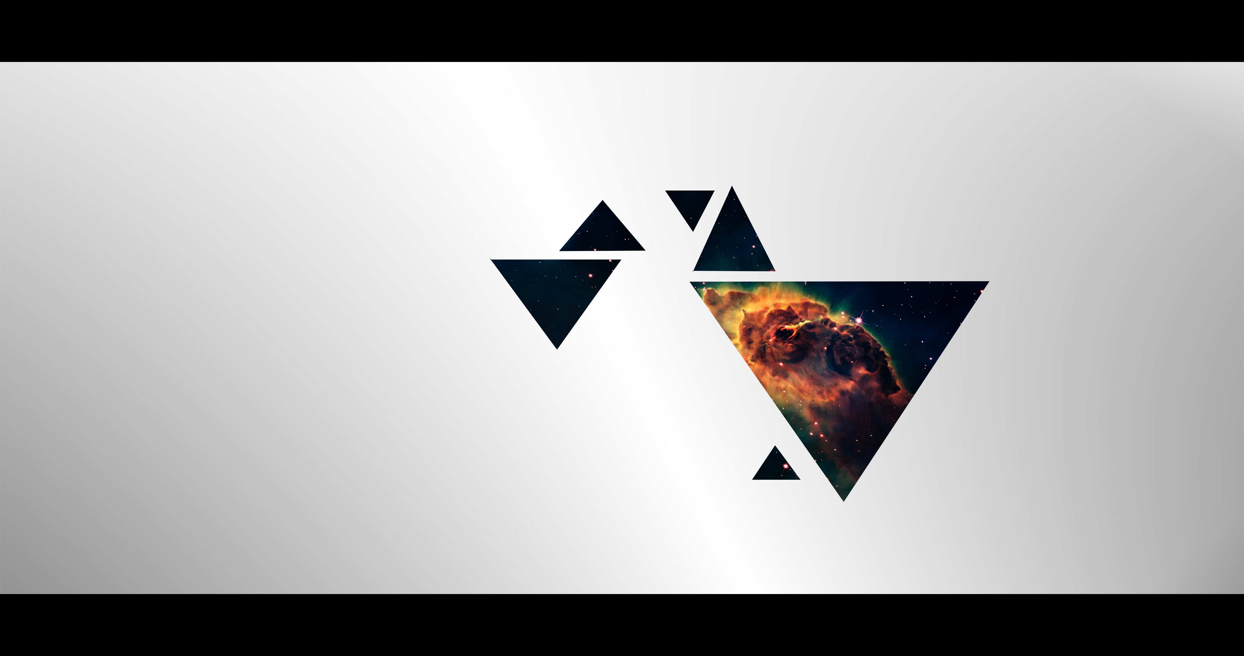 General 4096x2160 digital art minimalism triangle simple background geometry gradient nebula space space art geometric figures