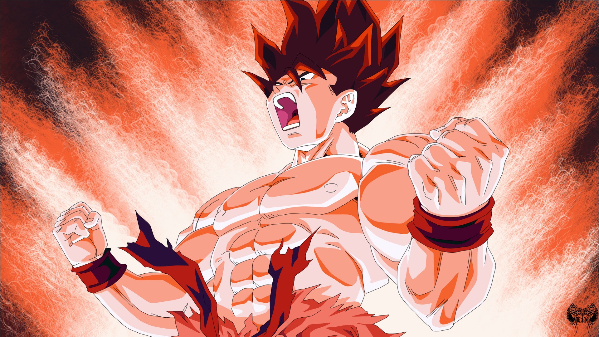 Anime 1920x1080 Dragon Ball Dragon Ball Z Son Goku anime muscles open mouth fist anime boys