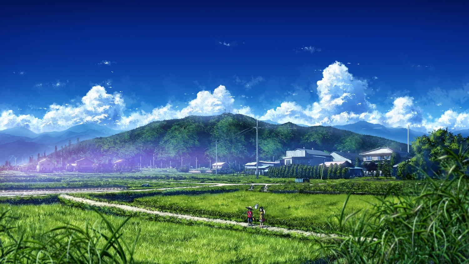 Anime 1500x845 anime sky clouds artwork landscape