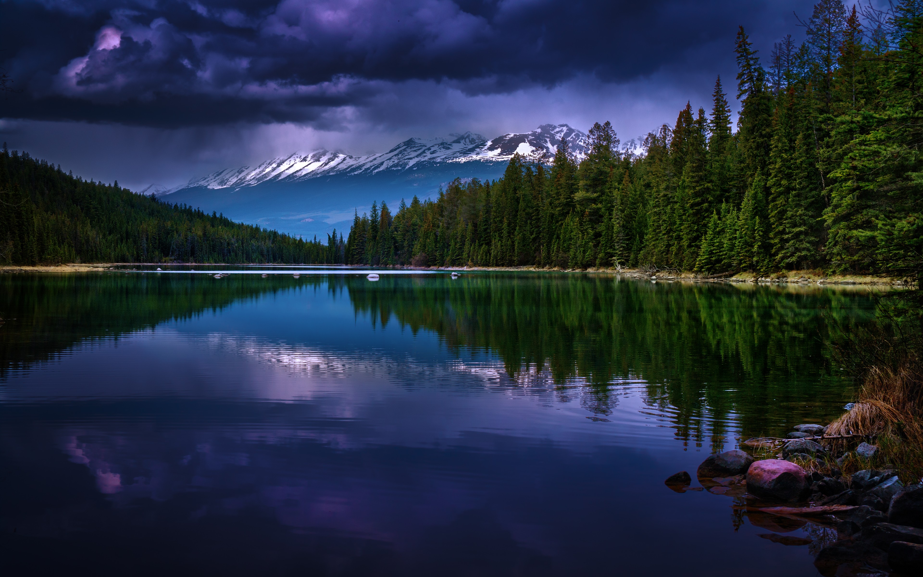 General 3840x2400 nature lake sky mountains Canada water