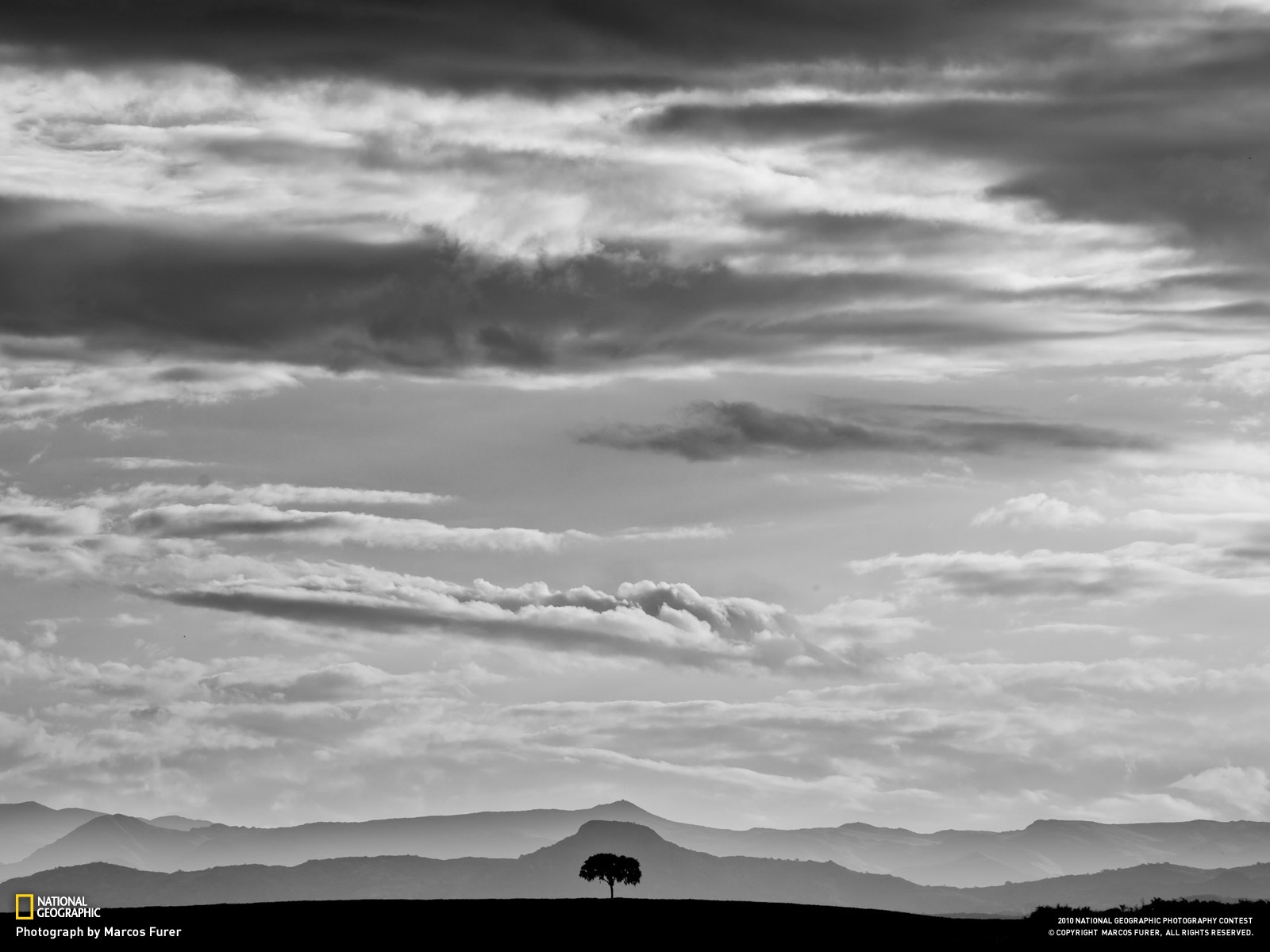 General 1600x1200 landscape monochrome sky clouds trees nature National Geographic 2010 (Year)