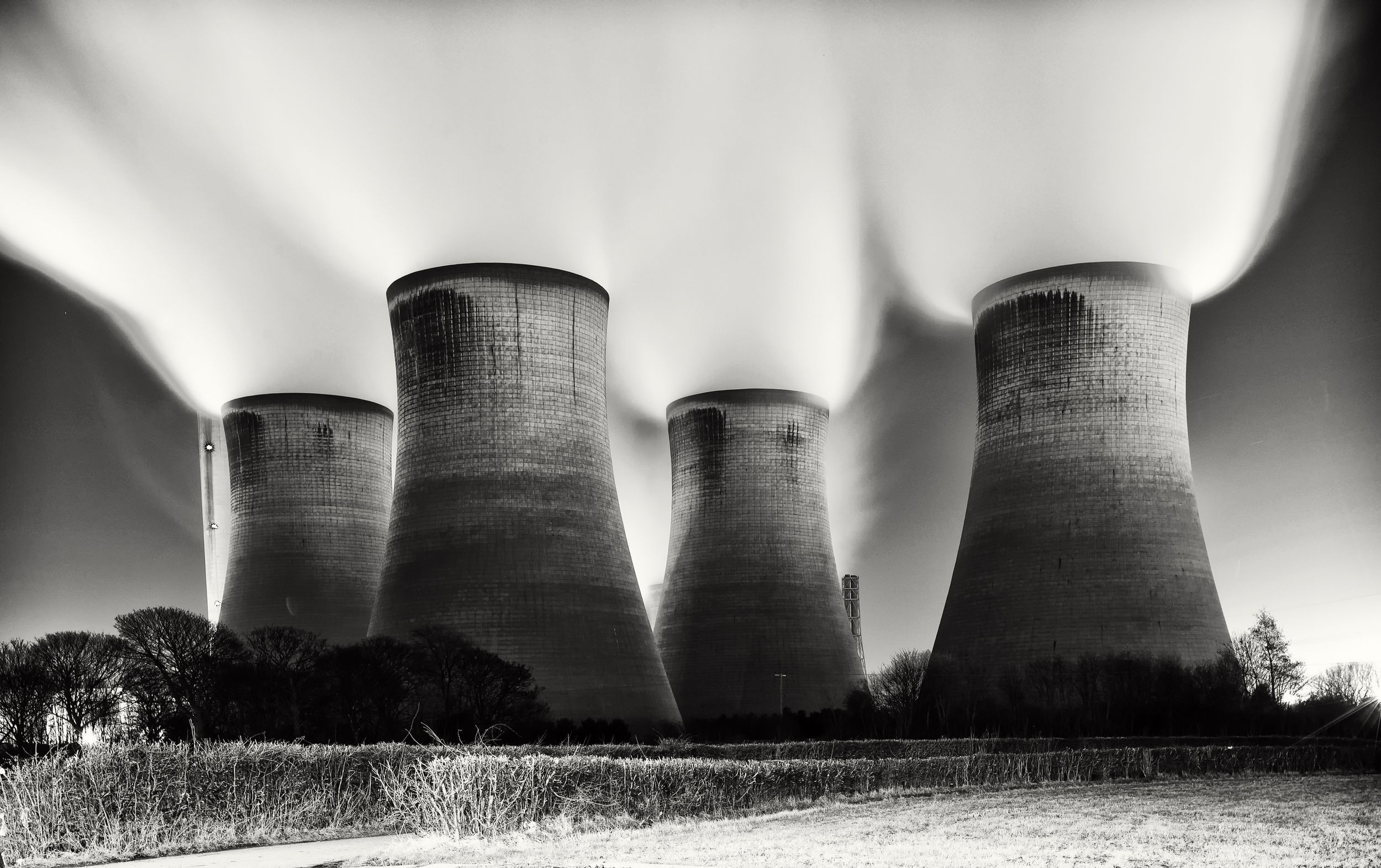 General 2500x1571 photography monochrome power plant industrial technology cooling towers nuclear power plant