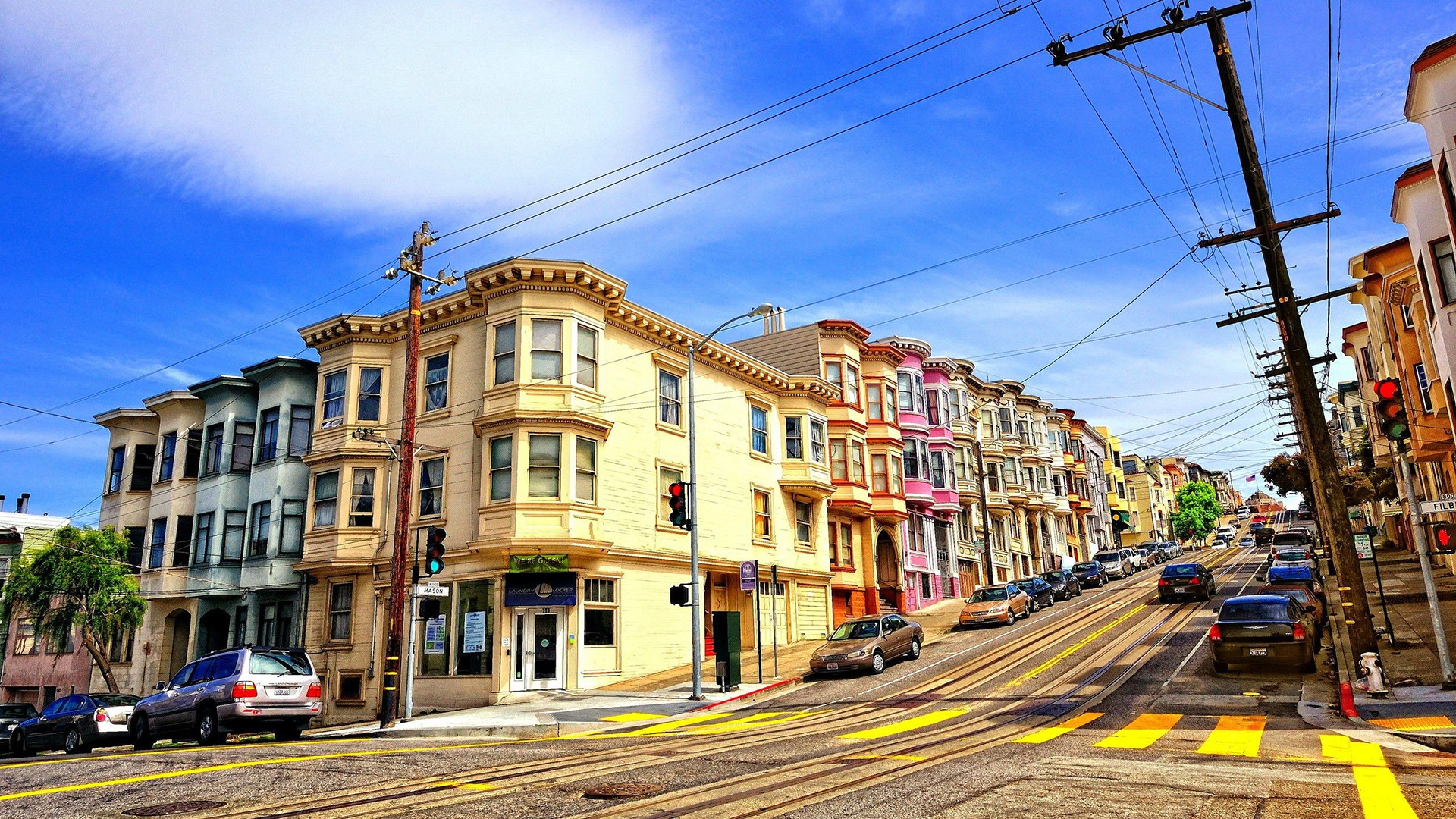 General 1920x1080 San Francisco cityscape road crossroads colorful street urban USA