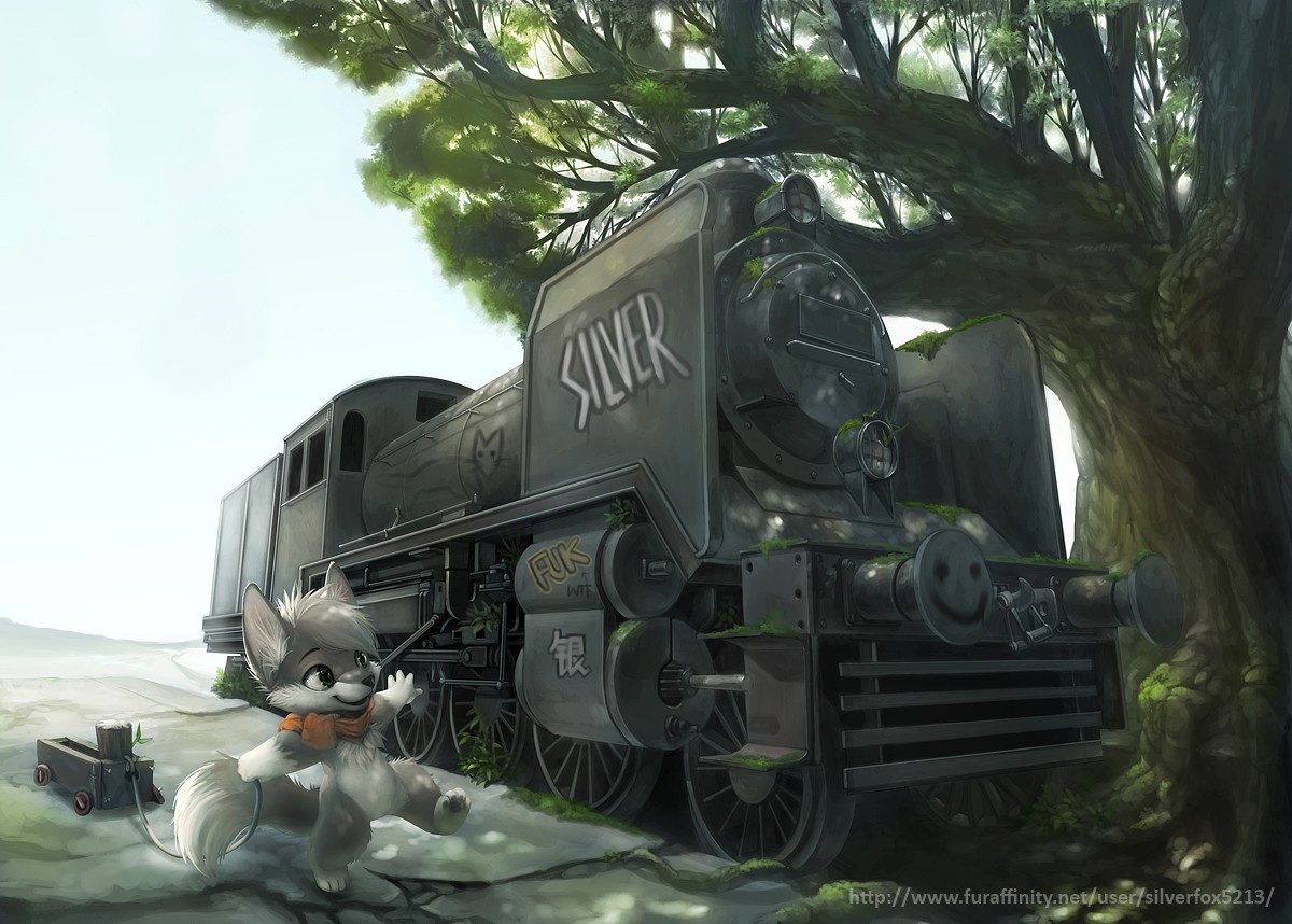 Anime 1200x858 furry Anthro locomotive vehicle watermarked