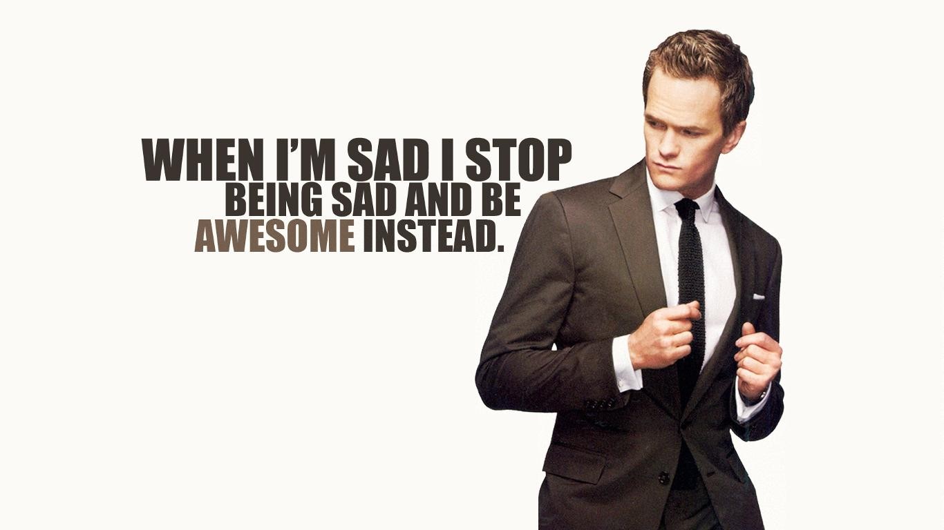 General 1366x768 How I Met Your Mother Barney Stinson quote TV series men typography tie suits actor simple background Neil Patrick Harris