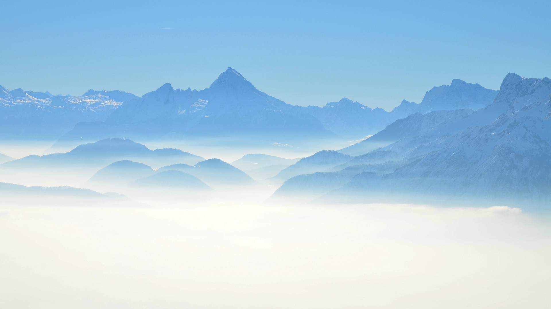 General 1920x1080 landscape mountains clouds snowy mountain overexposed nature