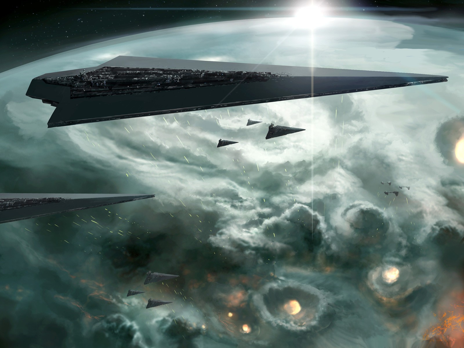 General 1600x1200 space Star Wars Super Star Destroyer spaceship Imperial Forces Star Destroyer science fiction vehicle planet
