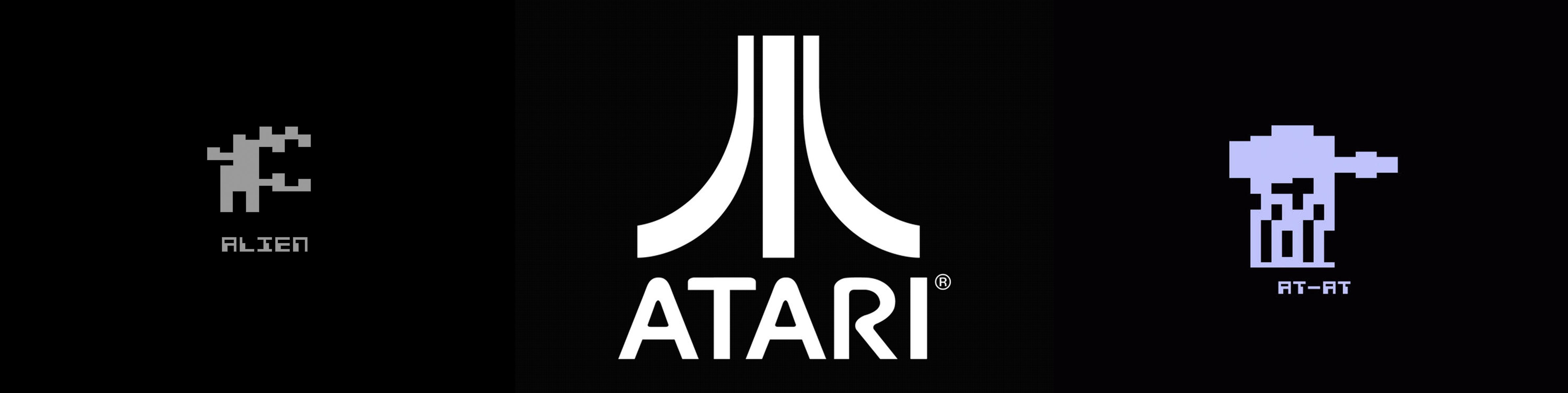 General 4765x1194 Atari retro games video games collage minimalism video game art logo monochrome