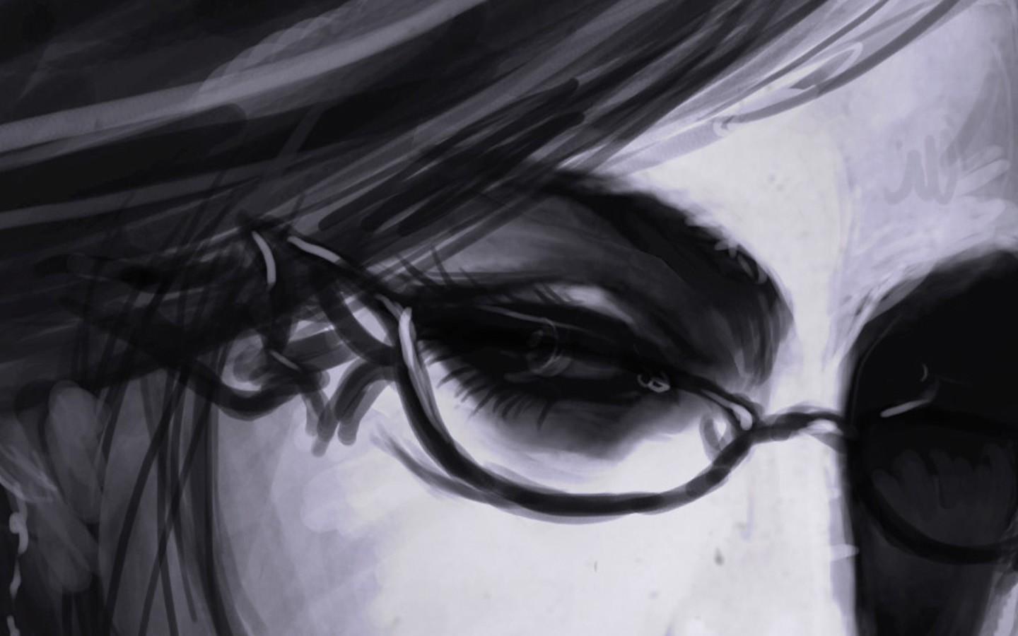 General 1440x900 Bayonetta video games glasses artwork video game girls closeup fan art video game art women with glasses