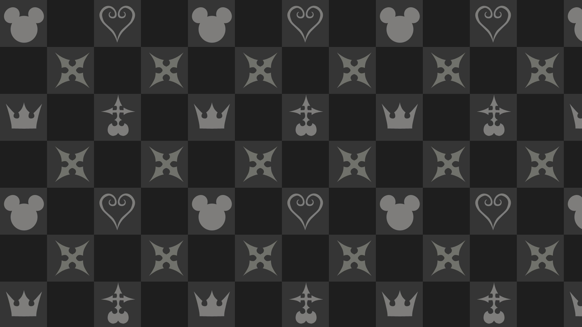 General 1920x1080 Kingdom Hearts video game art video games gray dark gray checkered