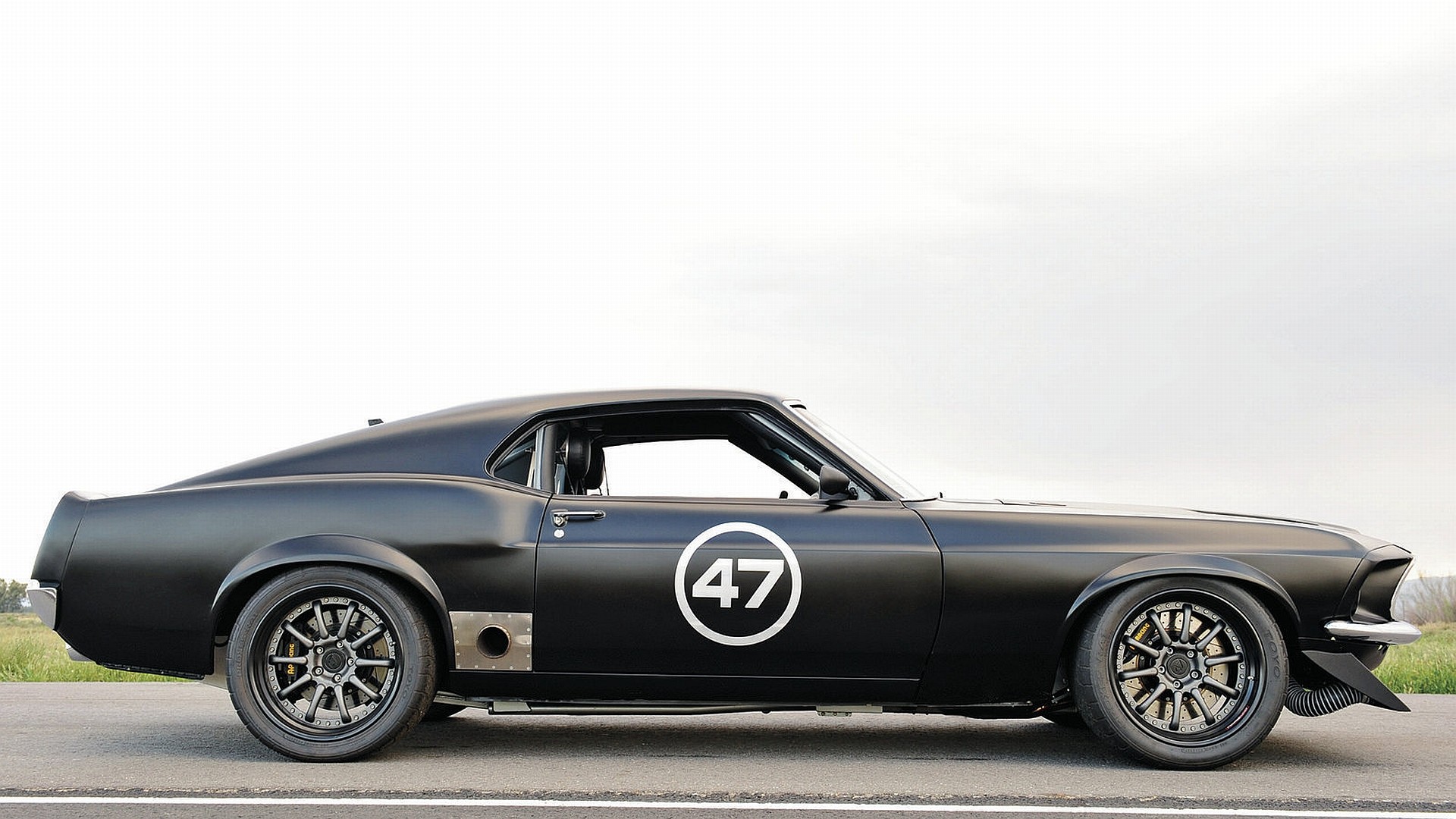 General 1920x1080 car Ford Mustang black cars vehicle Ford muscle cars American cars side view