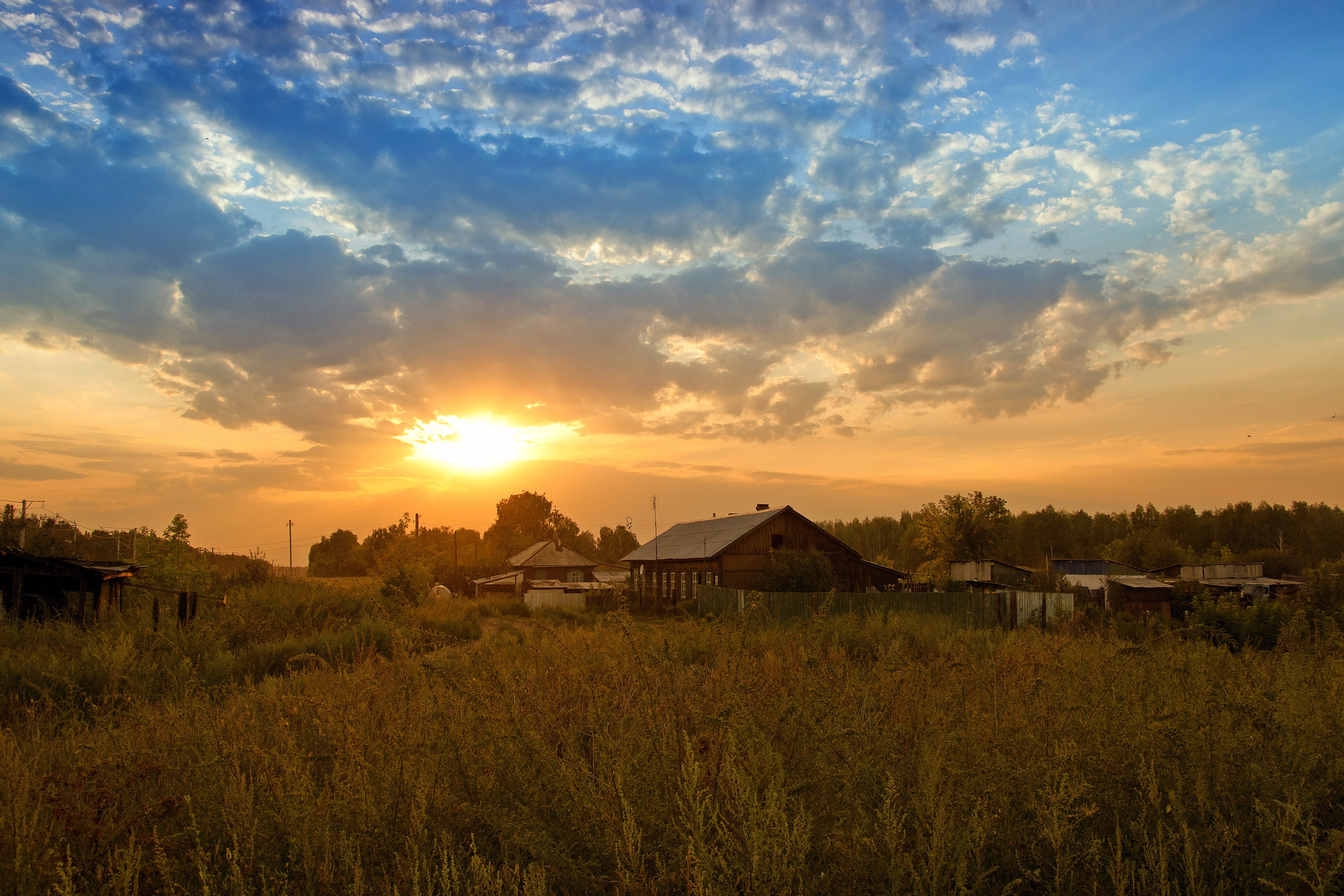 General 3769x2513 nature landscape house sunlight clouds sky outdoors plants