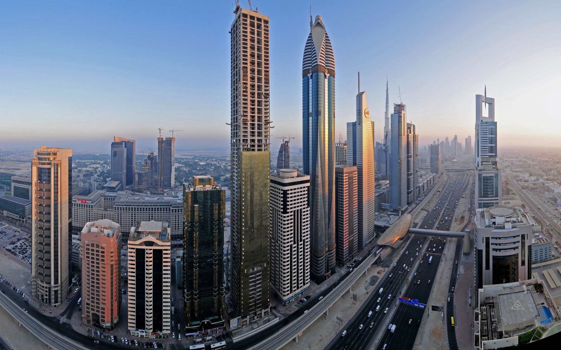 General 1920x1200 cityscape Dubai traffic city construction site skyline skyscraper