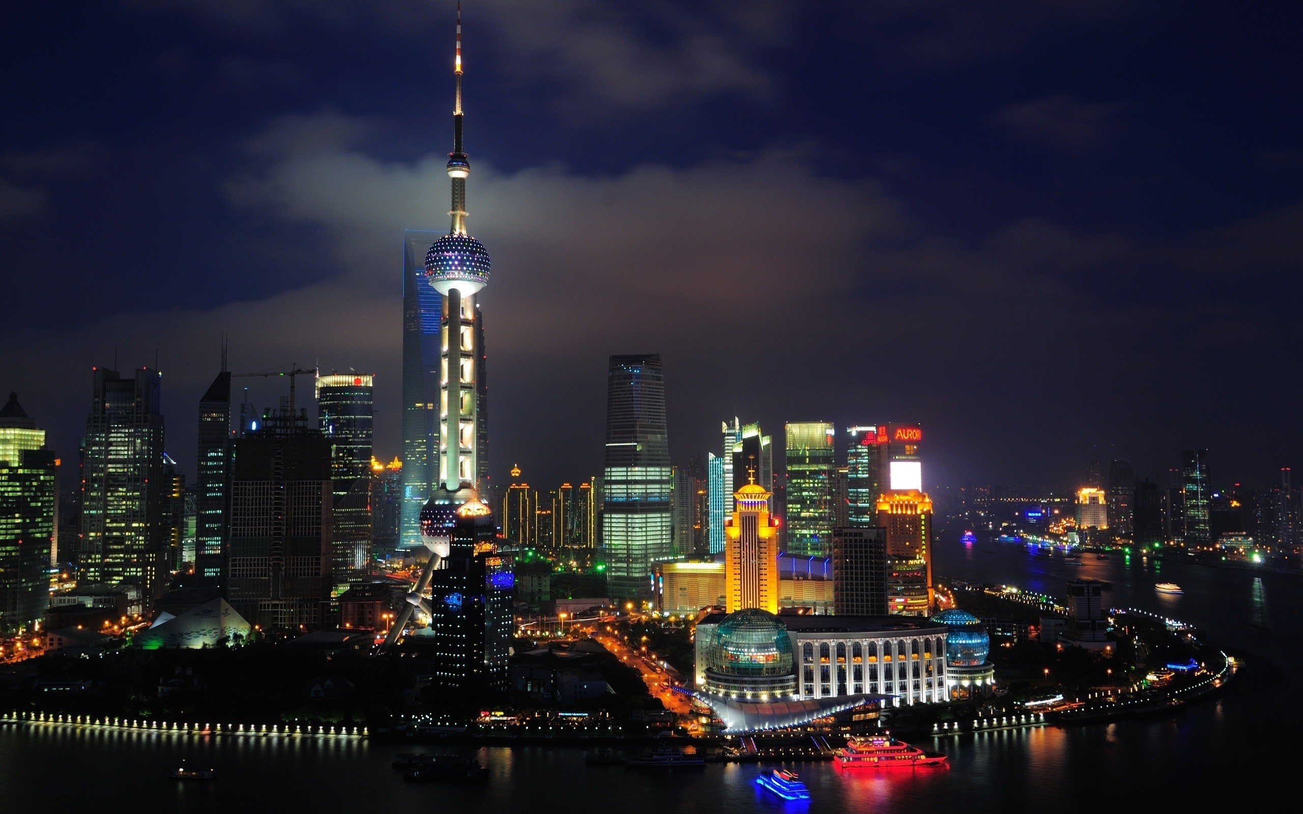 General 2560x1600 city cityscape Shanghai night sky Asia lights