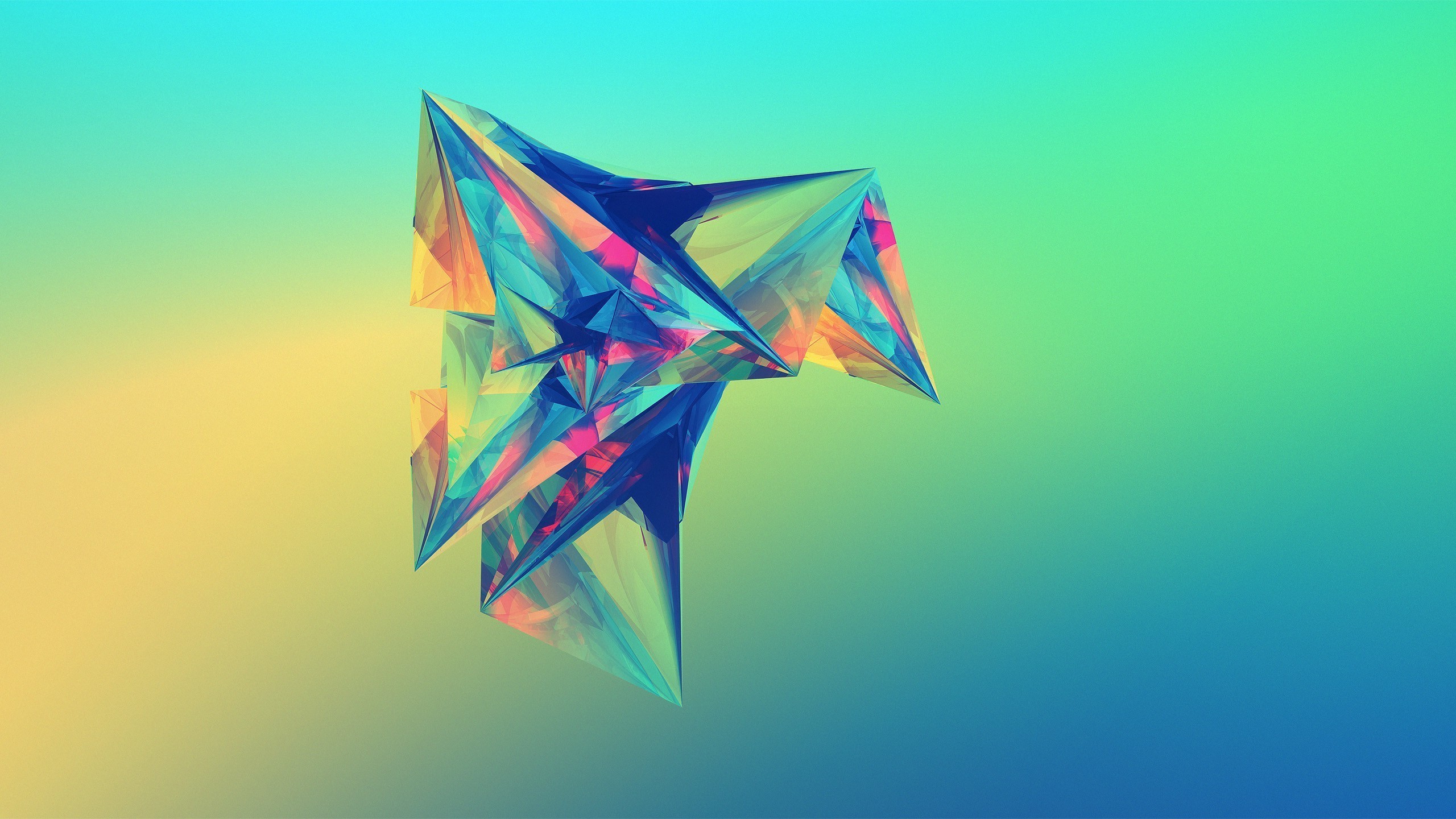 General 2560x1440 abstract shapes facets Justin Maller digital art gradient artwork DeviantArt 3D Abstract CGI