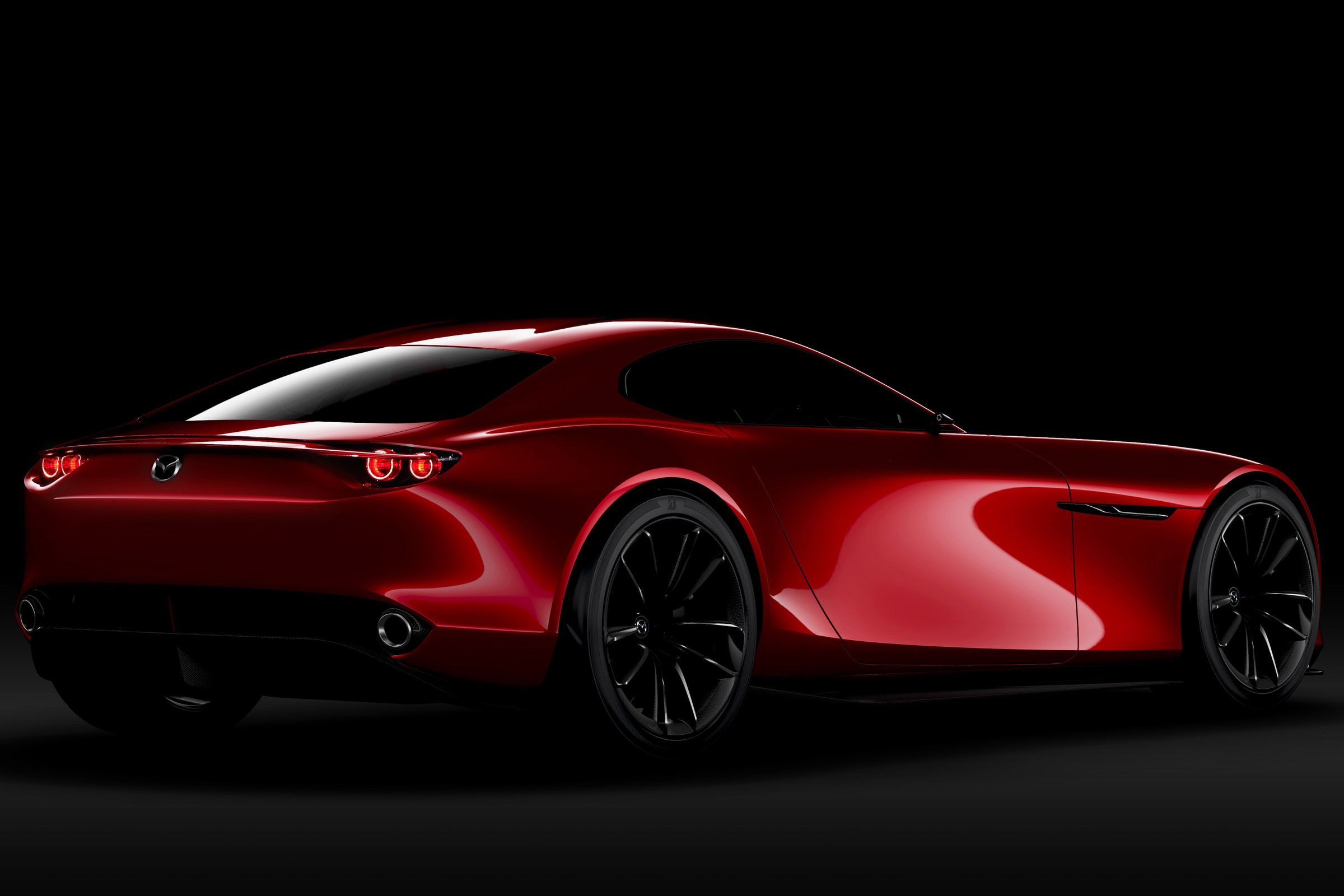General 2400x1600 vehicle car concept cars Roadster Mazda Japanese Mazda RX-Vision digital art CGI black background supercars rotary engines red cars