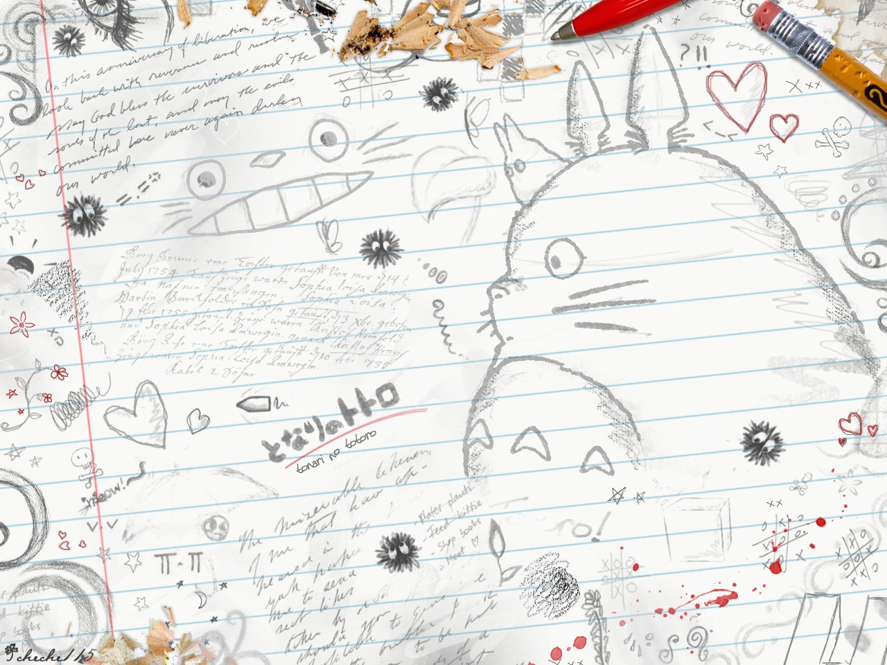 Anime 1280x960 My Neighbor Totoro Studio Ghibli Totoro anime sketches