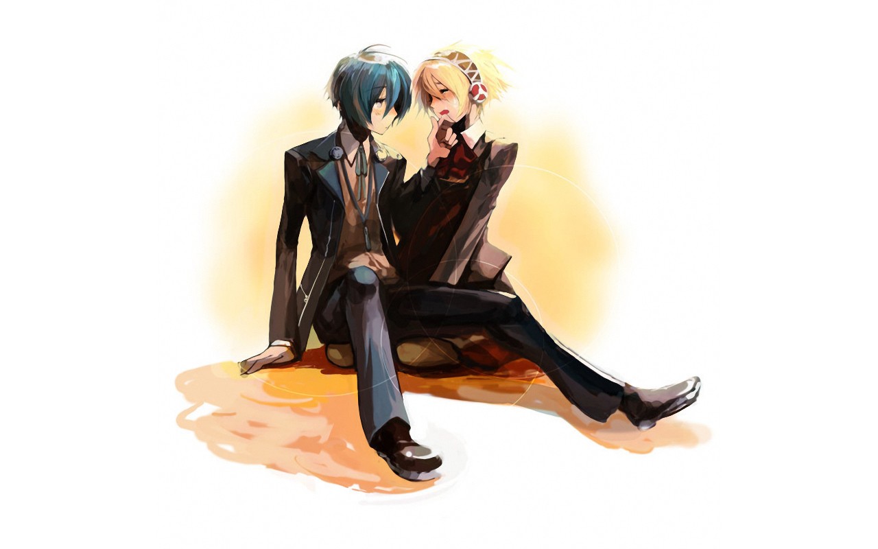 Anime 1280x800 Persona 3 Persona series anime boys anime anime girls simple background video games anime games video game art
