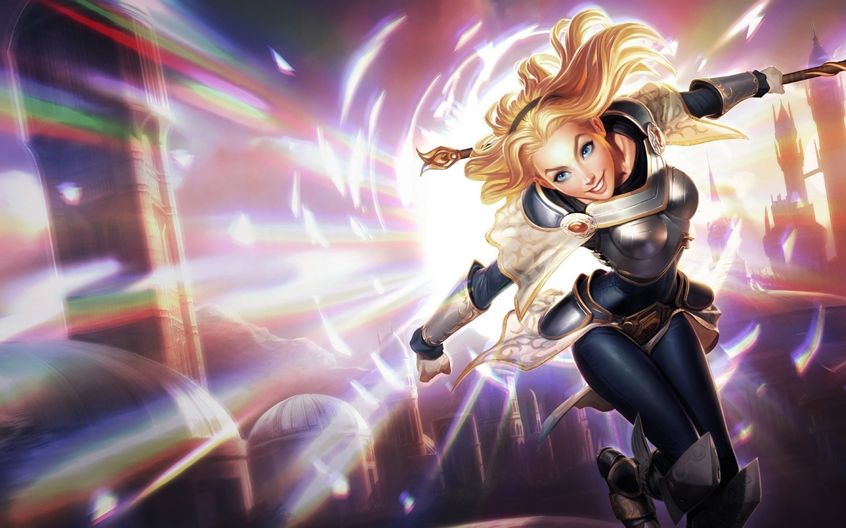 General 1680x1050 League of Legends Lux (League of Legends) video games video game girls blonde aqua eyes boobs smiling PC gaming