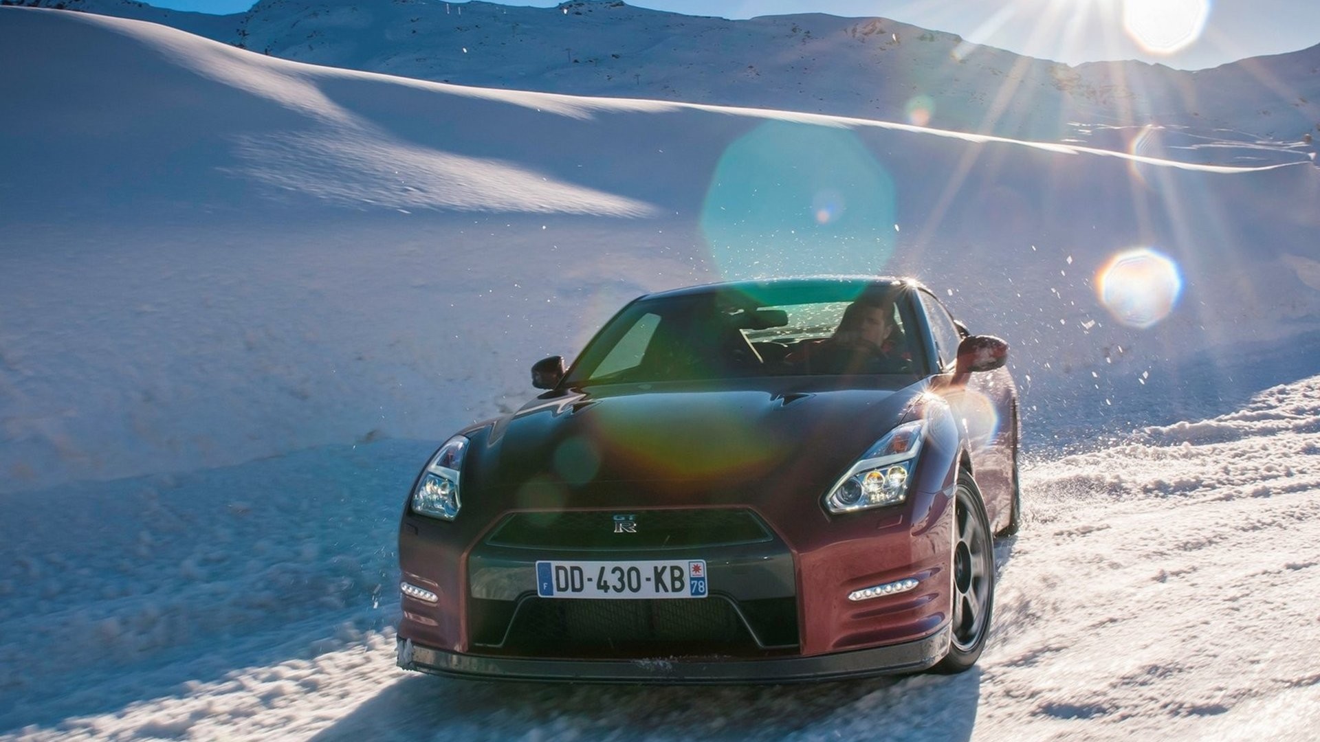General 1920x1080 Nissan Nissan GT-R winter car red cars vehicle numbers snow Japanese cars