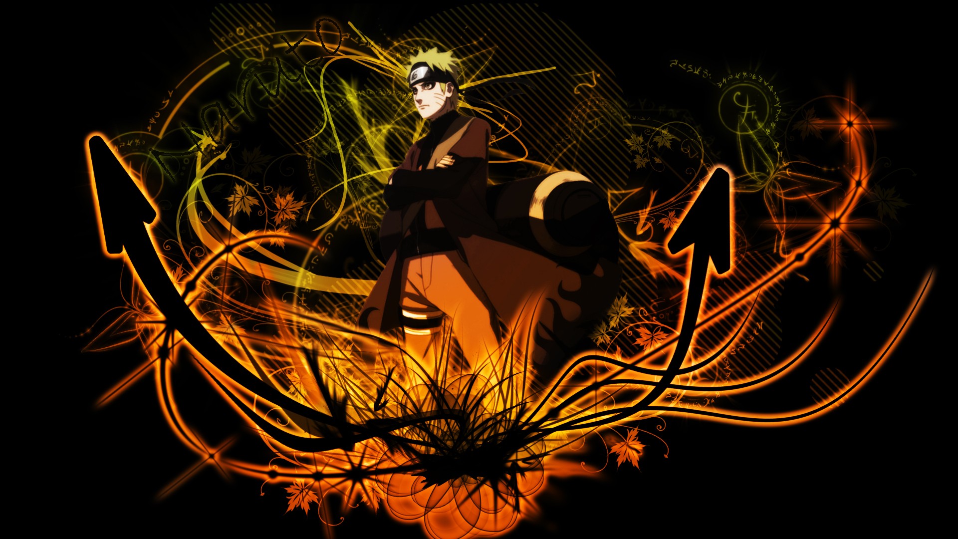 Anime 1920x1080 Naruto Shippuden Uzumaki Naruto vector art anime boys anime arrow (design)