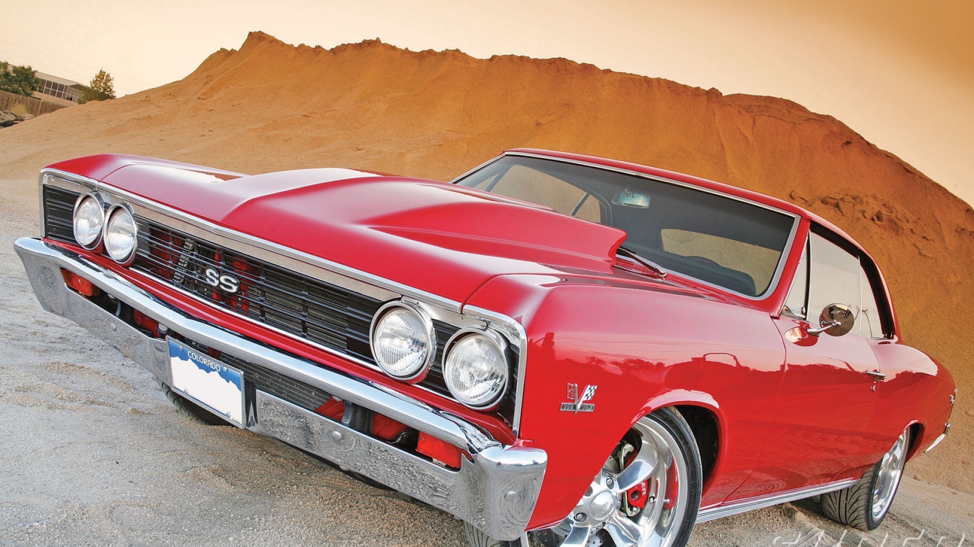 General 1920x1080 car Chevrolet Chevelle Chevrolet red cars vehicle muscle cars American cars