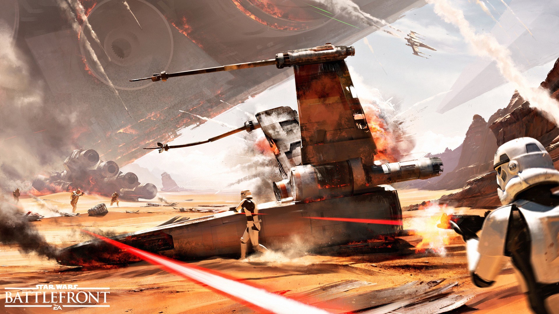 General 1920x1080 Star Wars Star Wars: Battlefront video games X-wing stormtrooper war spaceship wreck Electronic Arts EA DICE Imperial Forces PC gaming