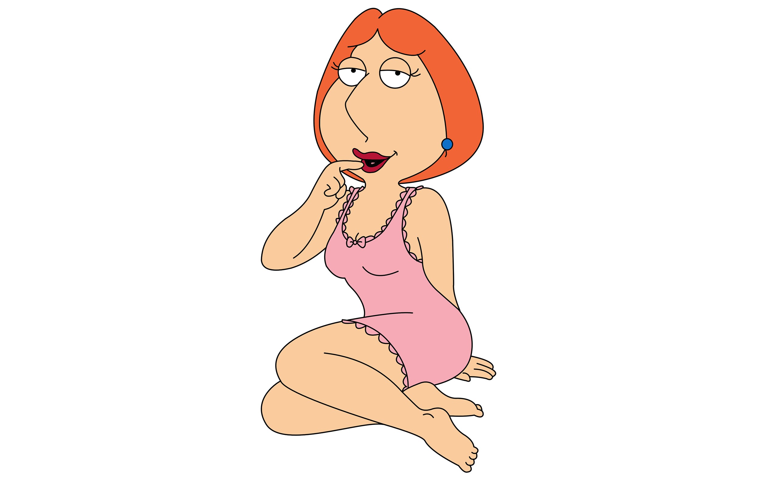 General 2560x1600 Lois Griffin Family Guy redhead lingerie barefoot feet women cartoon TV series white background