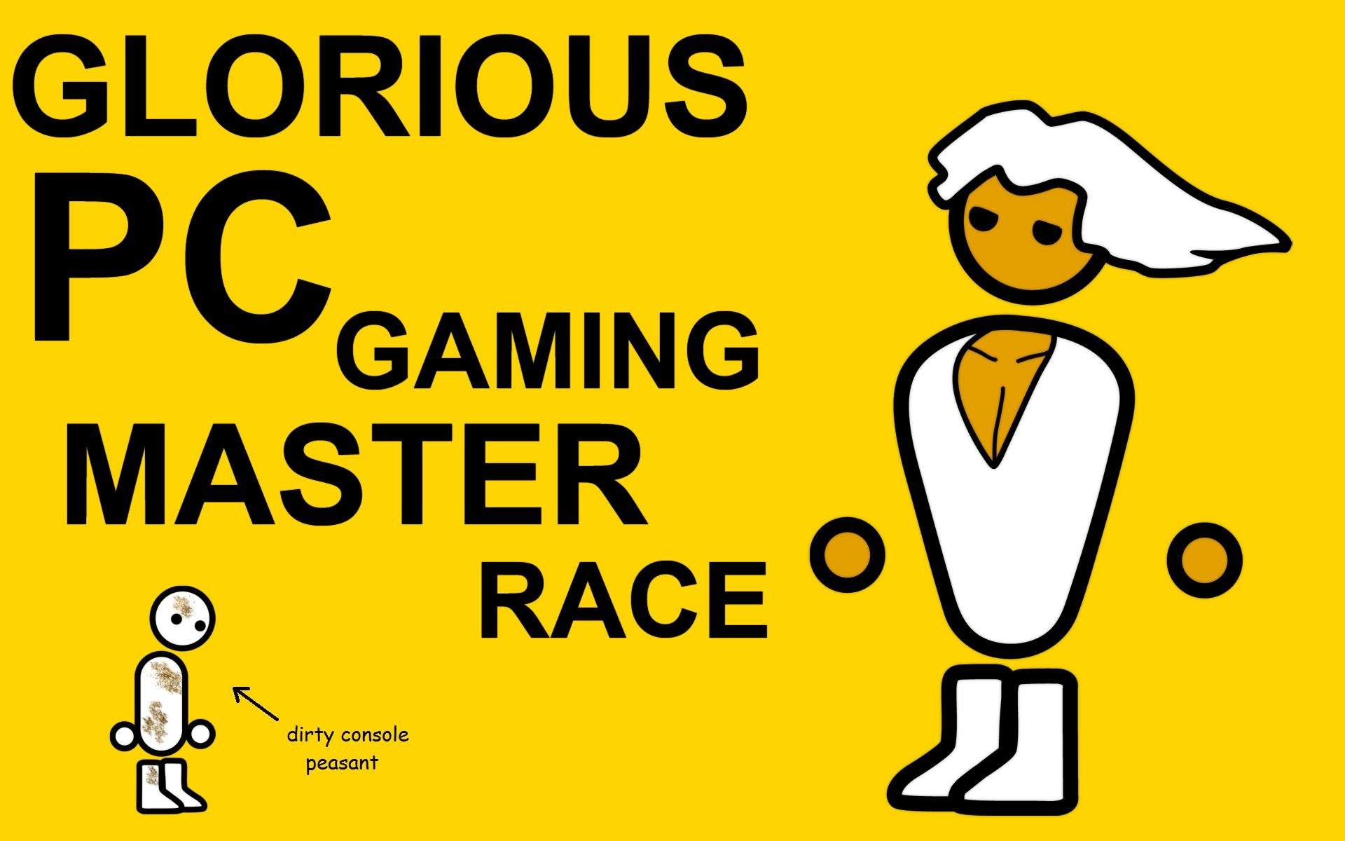 General 1920x1200 PC gaming consoles Master Race PC Master  Race humor yellow background typography simple background digital art