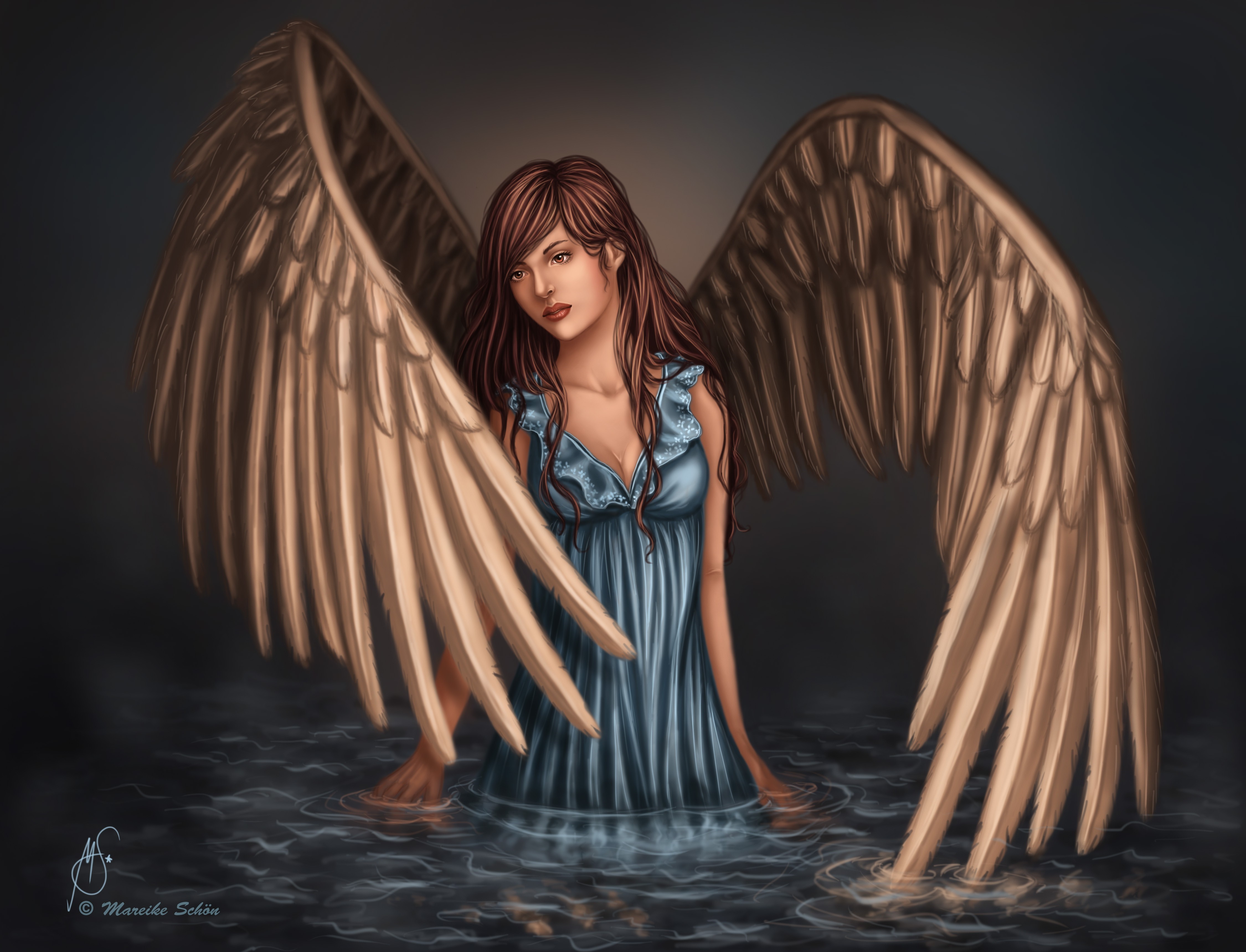 General 4500x3438 fantasy art angel artwork women wings Mareike Schön
