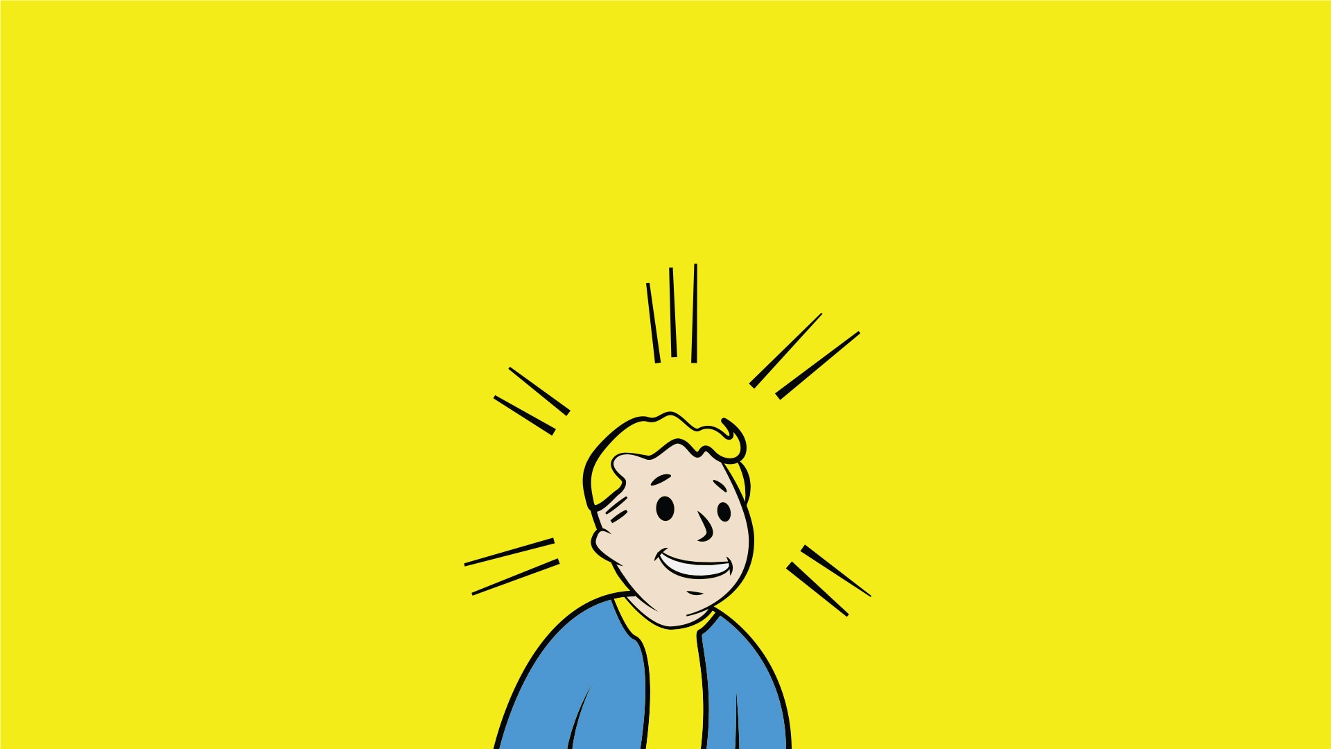 General 1920x1080 Fallout Vault Boy attribute video games PC gaming video game art yellow background simple background