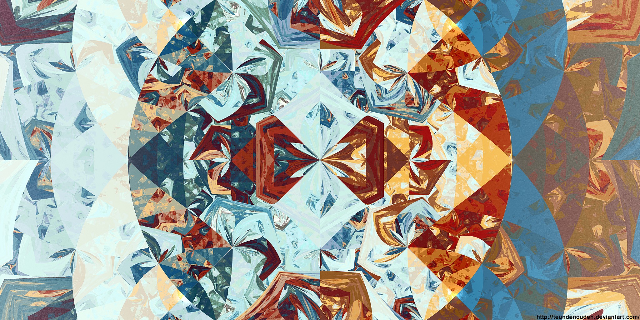 General 2048x1024 fractal Apophysis triangle digital art CGI symmetry abstract