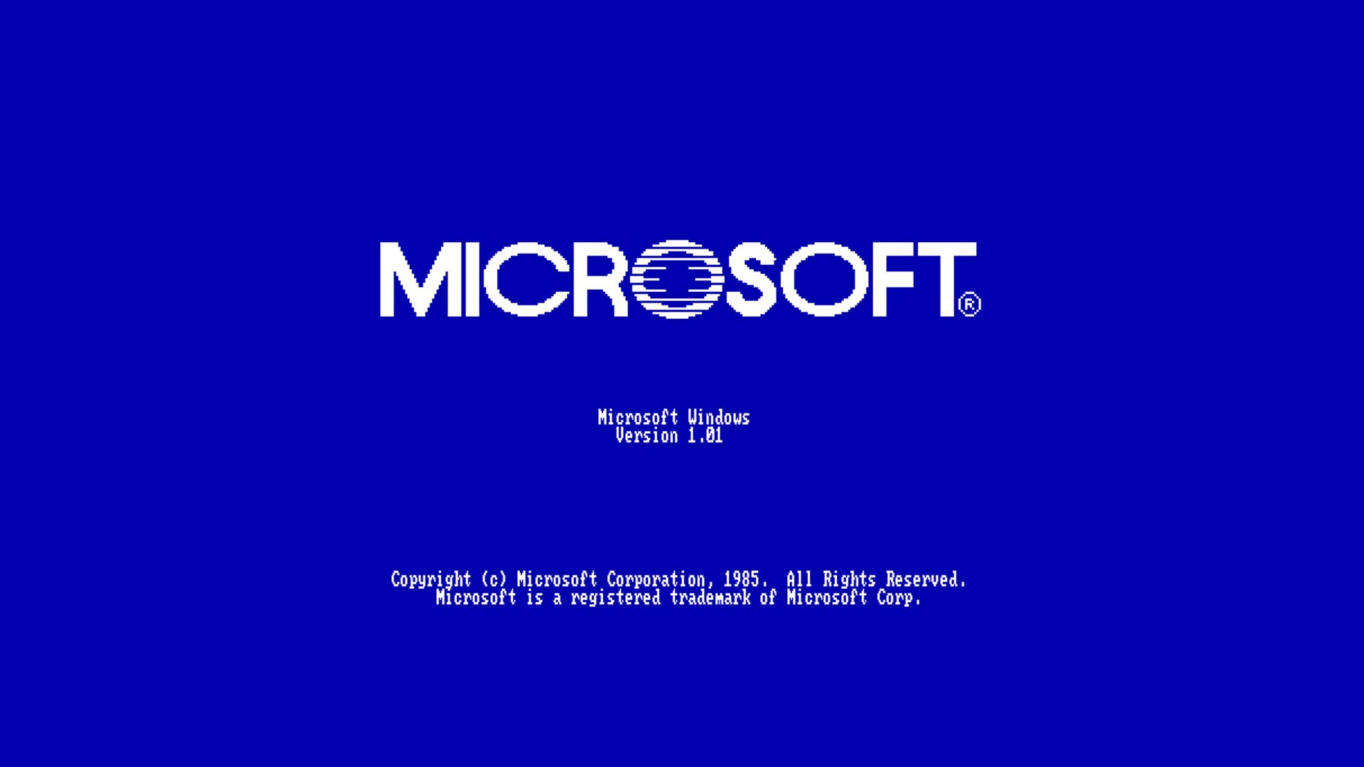 General 1920x1080 Microsoft Microsoft Windows operating system minimalism vintage simple background typography blue background 1985 (Year)