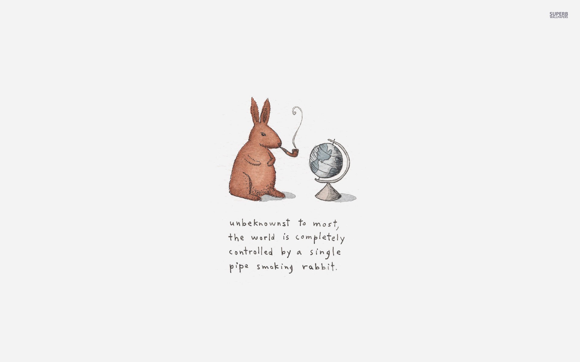 General 1920x1200 pipes minimalism humor simple background rabbits globes animals white background smoking mammals planet text smoke