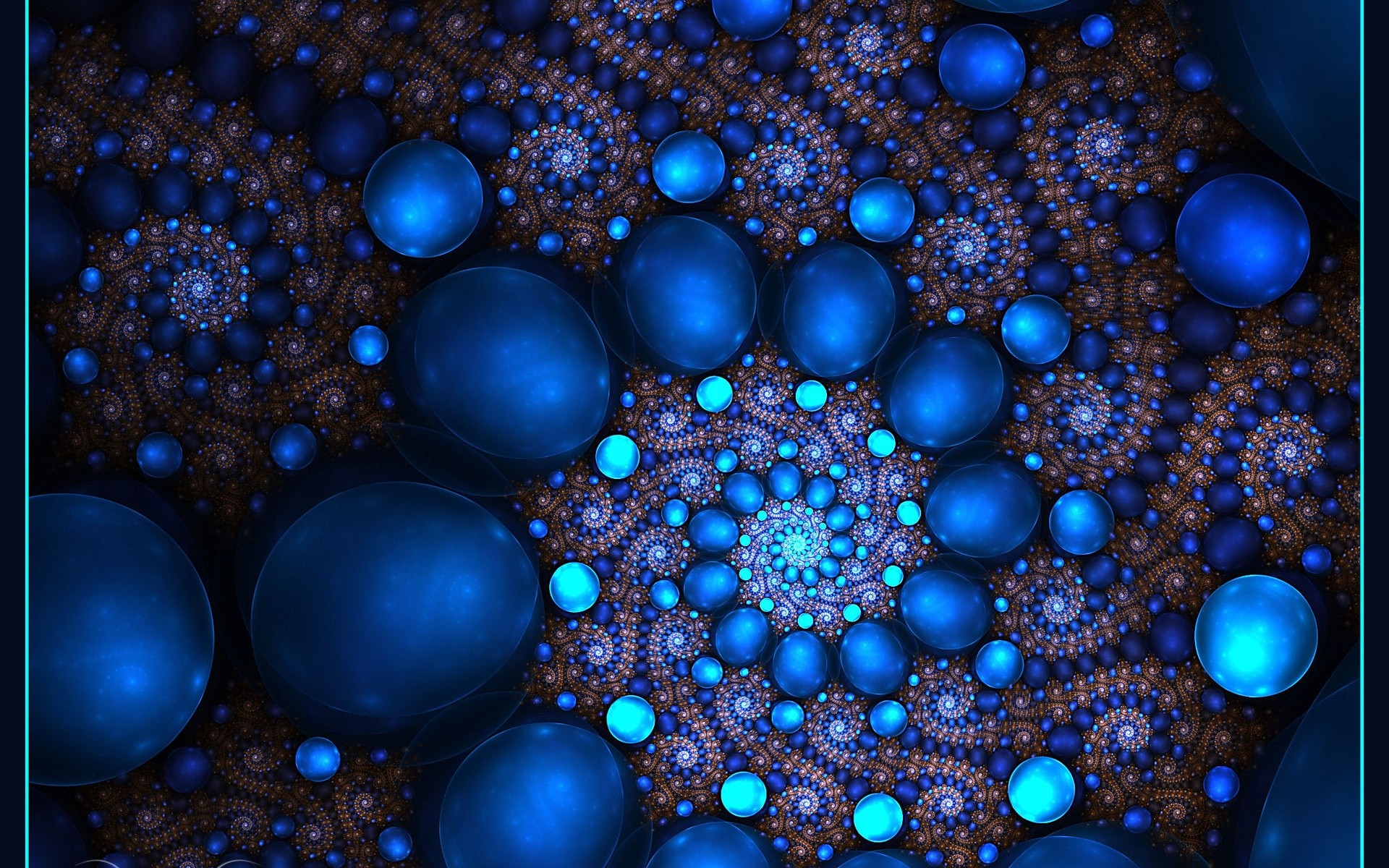 General 1920x1200 fractal spiral sphere blue CGI abstract 3D Abstract digital art DeviantArt